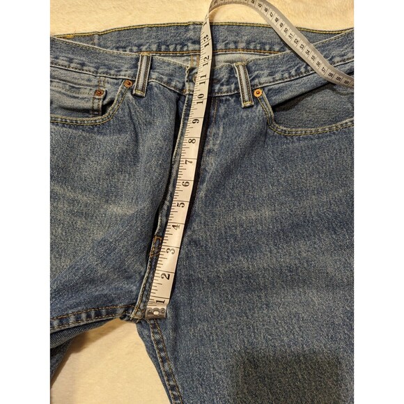 Levi's 505 Straight Leg Denim Blue Jeans Mid Wash 36 X 34 - Picture 7 of 11